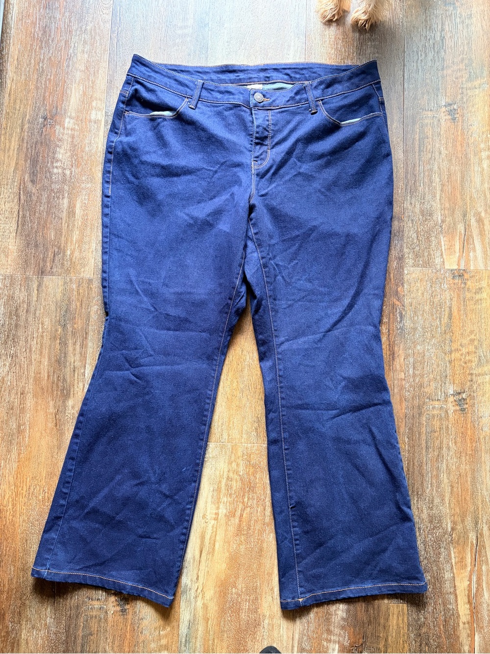 Faded Glory Dark Navy Flare Jeans Boho Western Retro Y2K Style Denim Size 20